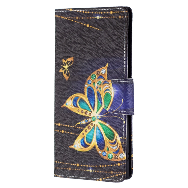 For Samsung Galaxy S22 Ultra 5G Colored Drawing Pattern Horizontal Flip Phone Leather Case with Holder & Card Slots & Wallet