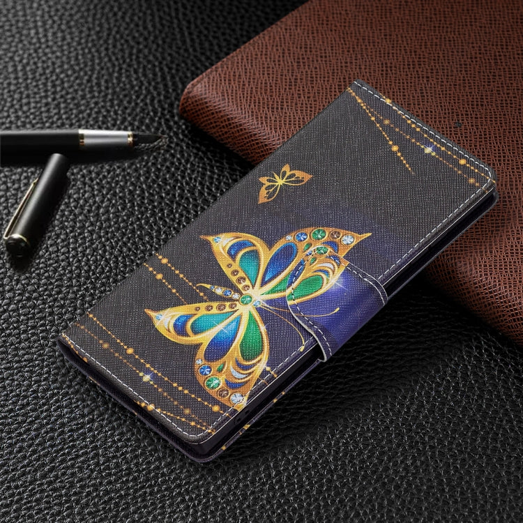 For Samsung Galaxy S22 Ultra 5G Colored Drawing Pattern Horizontal Flip Phone Leather Case with Holder & Card Slots & Wallet