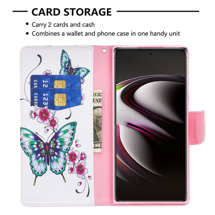 For Samsung Galaxy S22 Ultra 5G Colored Drawing Pattern Horizontal Flip Phone Leather Case with Holder & Card Slots & Wallet