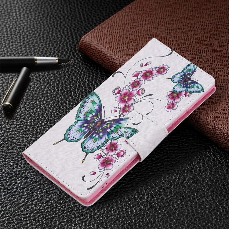 For Samsung Galaxy S22 Ultra 5G Colored Drawing Pattern Horizontal Flip Phone Leather Case with Holder & Card Slots & Wallet