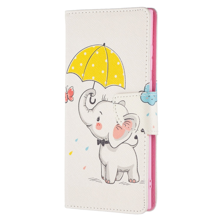 For Samsung Galaxy S22 Ultra 5G Colored Drawing Pattern Horizontal Flip Phone Leather Case with Holder & Card Slots & Wallet