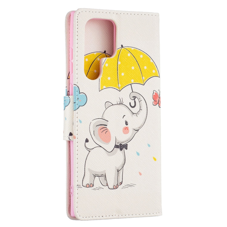 For Samsung Galaxy S22 Ultra 5G Colored Drawing Pattern Horizontal Flip Phone Leather Case with Holder & Card Slots & Wallet