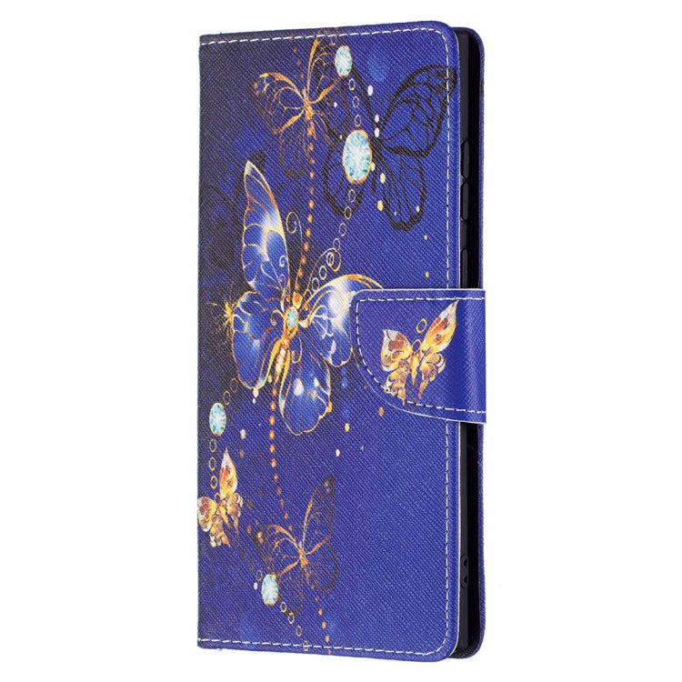 For Samsung Galaxy S22 Ultra 5G Colored Drawing Pattern Horizontal Flip Phone Leather Case with Holder & Card Slots & Wallet