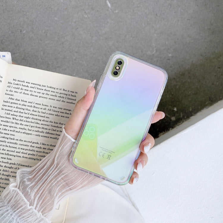 For iPhone XS Max 2 in 1 TPU + PC Colorful Plating Phone Case