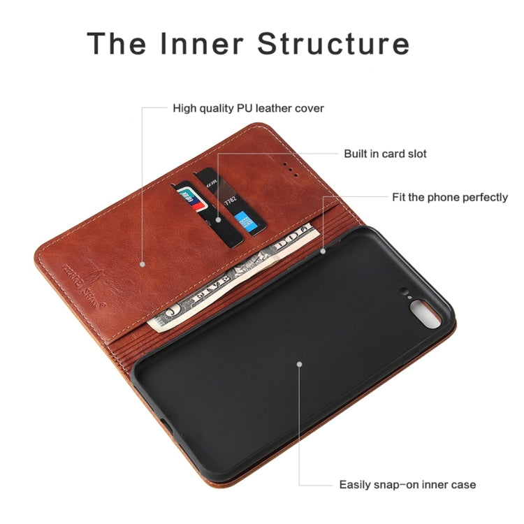 For iPhone 7 / 8 Retro Tree Bark Texture PU Magnetic Horizontal Flip Leather Case with Holder & Card Slots & Wallet