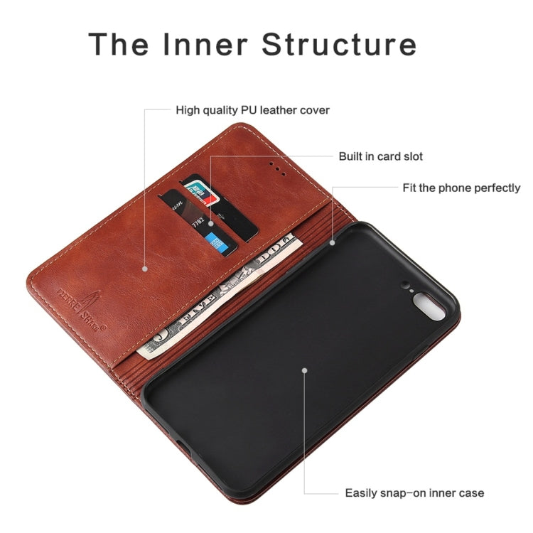For iPhone 7 / 8 Retro Tree Bark Texture PU Magnetic Horizontal Flip Leather Case with Holder & Card Slots & Wallet