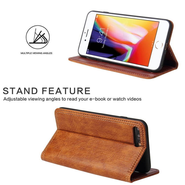 For iPhone 7 / 8 Retro Tree Bark Texture PU Magnetic Horizontal Flip Leather Case with Holder & Card Slots & Wallet