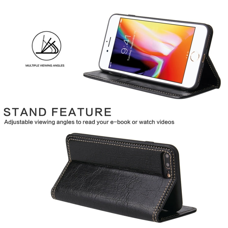 For iPhone 7 Plus / 8 Plus Retro Tree Bark Texture PU Magnetic Horizontal Flip Leather Case with Holder & Card Slots & Wallet