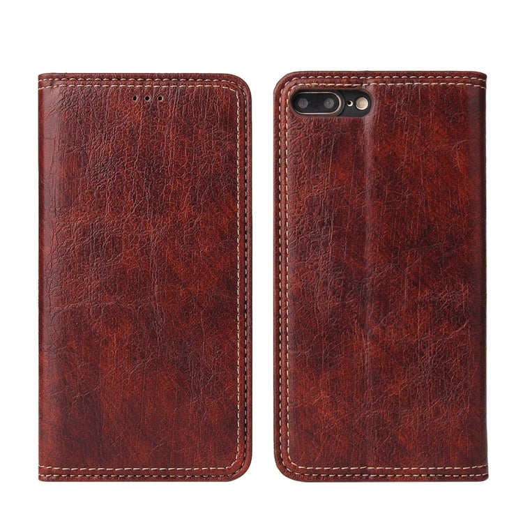 For iPhone 7 Plus / 8 Plus Retro Tree Bark Texture PU Magnetic Horizontal Flip Leather Case with Holder & Card Slots & Wallet