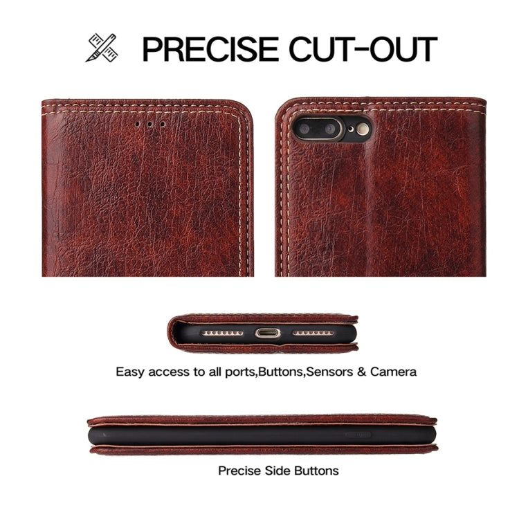 For iPhone 7 Plus / 8 Plus Retro Tree Bark Texture PU Magnetic Horizontal Flip Leather Case with Holder & Card Slots & Wallet