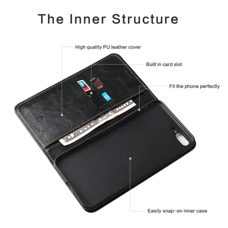 For iPhone 7 Plus / 8 Plus Retro Tree Bark Texture PU Magnetic Horizontal Flip Leather Case with Holder & Card Slots & Wallet