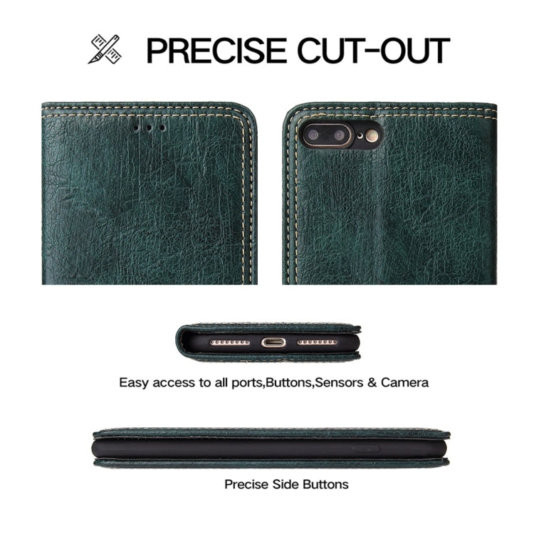 For iPhone 7 Plus / 8 Plus Retro Tree Bark Texture PU Magnetic Horizontal Flip Leather Case with Holder & Card Slots & Wallet