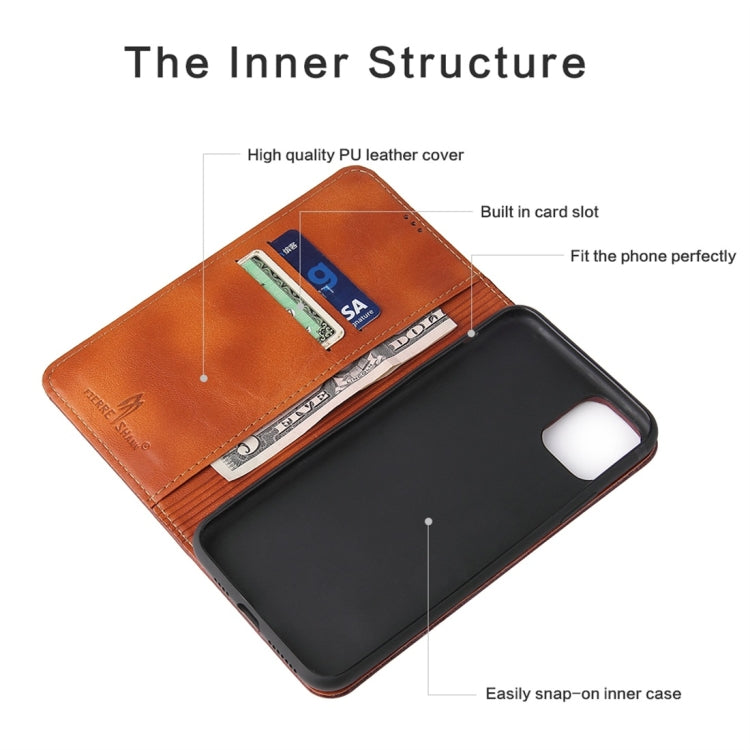 For iPhone 11 Pro Retro Tree Bark Texture PU Magnetic Horizontal Flip Leather Case with Holder & Card Slots & Wallet