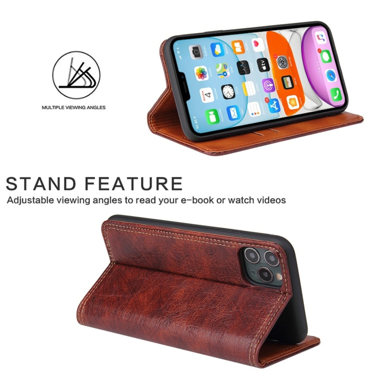 For iPhone 11 Retro Tree Bark Texture PU Magnetic Horizontal Flip Leather Case with Holder & Card Slots & Wallet
