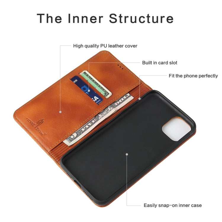 For iPhone 11 Retro Tree Bark Texture PU Magnetic Horizontal Flip Leather Case with Holder & Card Slots & Wallet