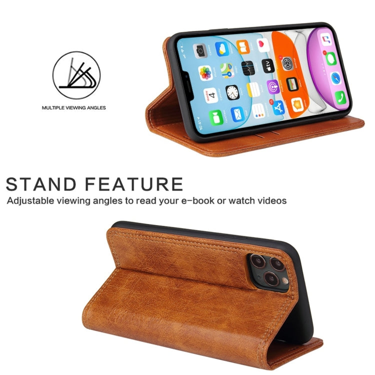 For iPhone 11 Retro Tree Bark Texture PU Magnetic Horizontal Flip Leather Case with Holder & Card Slots & Wallet