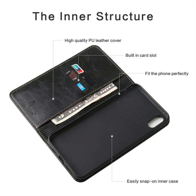 For iPhone X / XS Retro Tree Bark Texture PU Magnetic Horizontal Flip Leather Case with Holder & Card Slots & Wallet