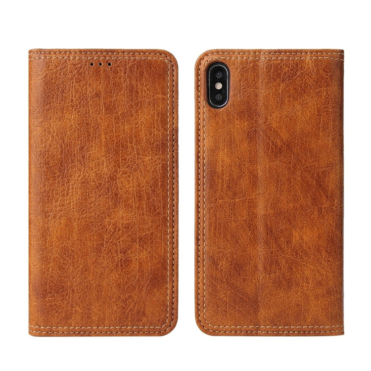 For iPhone X / XS Retro Tree Bark Texture PU Magnetic Horizontal Flip Leather Case with Holder & Card Slots & Wallet