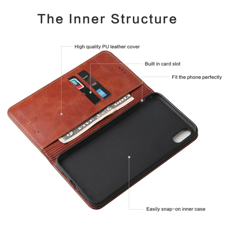 For iPhone X / XS Retro Tree Bark Texture PU Magnetic Horizontal Flip Leather Case with Holder & Card Slots & Wallet