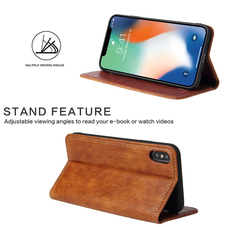 For iPhone XR Retro Tree Bark Texture PU Magnetic Horizontal Flip Leather Case with Holder & Card Slots & Wallet