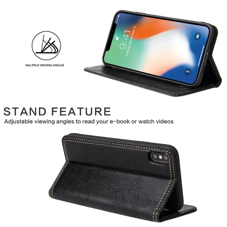 For iPhone XS Max Retro Tree Bark Texture PU Magnetic Horizontal Flip Leather Case with Holder & Card Slots & Wallet