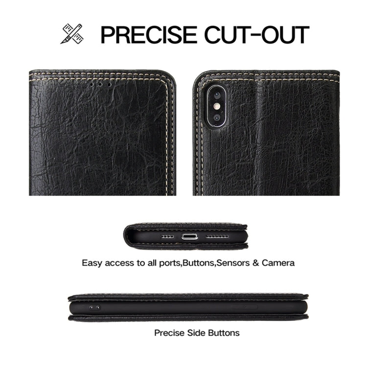 For iPhone XS Max Retro Tree Bark Texture PU Magnetic Horizontal Flip Leather Case with Holder & Card Slots & Wallet