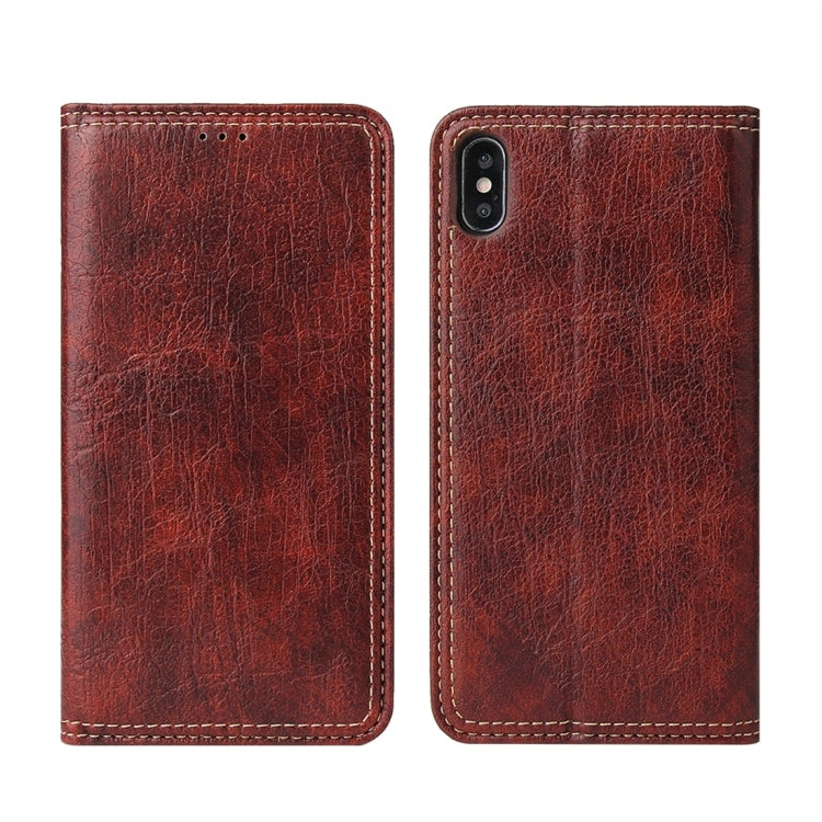 For iPhone XS Max Retro Tree Bark Texture PU Magnetic Horizontal Flip Leather Case with Holder & Card Slots & Wallet