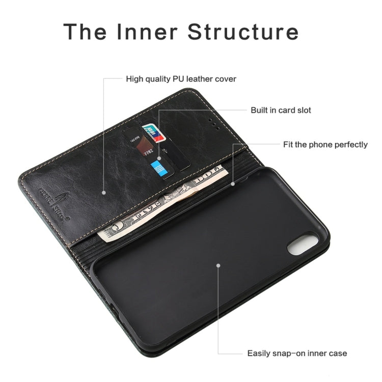 For iPhone XS Max Retro Tree Bark Texture PU Magnetic Horizontal Flip Leather Case with Holder & Card Slots & Wallet