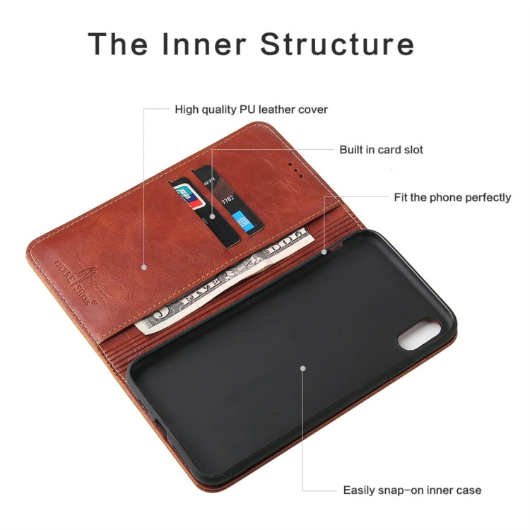 For iPhone XS Max Retro Tree Bark Texture PU Magnetic Horizontal Flip Leather Case with Holder & Card Slots & Wallet