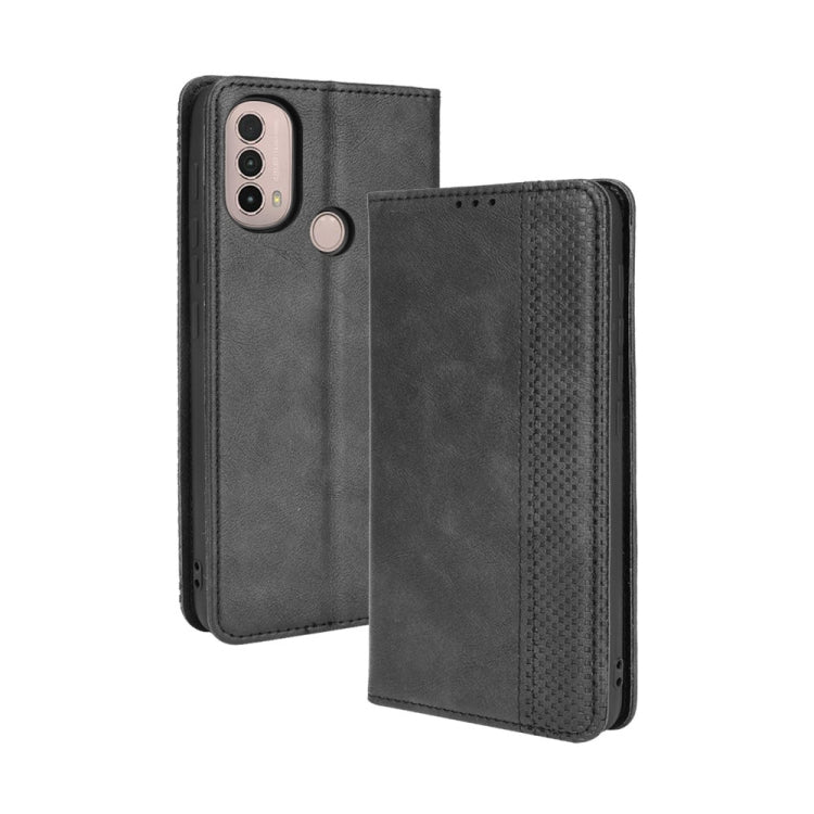 For Motorola Moto E40 / E30 / E20 Magnetic Buckle Retro Crazy Horse Texture Horizontal Flip Phone Leather Case with Holder & Card Slots & Photo Frame