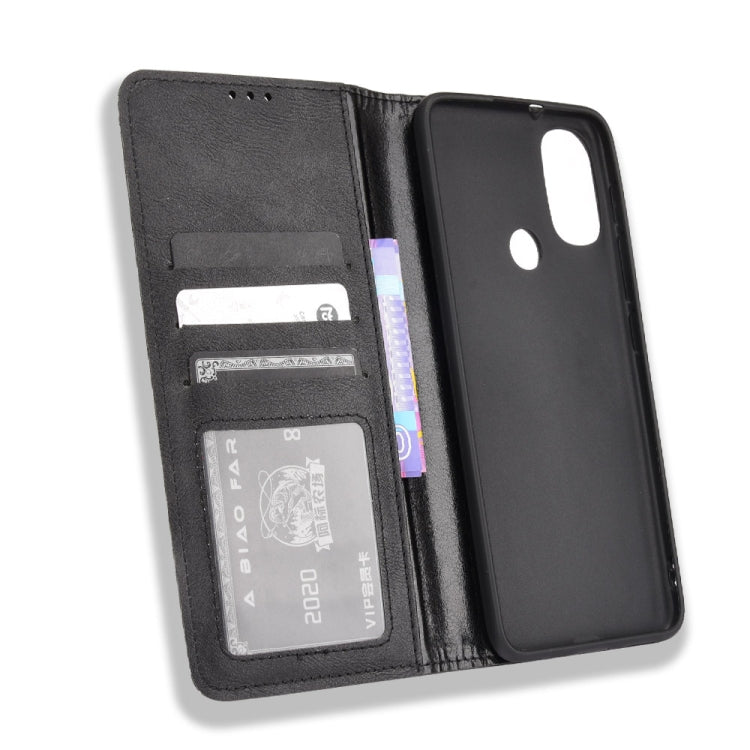 For Motorola Moto E40 / E30 / E20 Magnetic Buckle Retro Crazy Horse Texture Horizontal Flip Phone Leather Case with Holder & Card Slots & Photo Frame