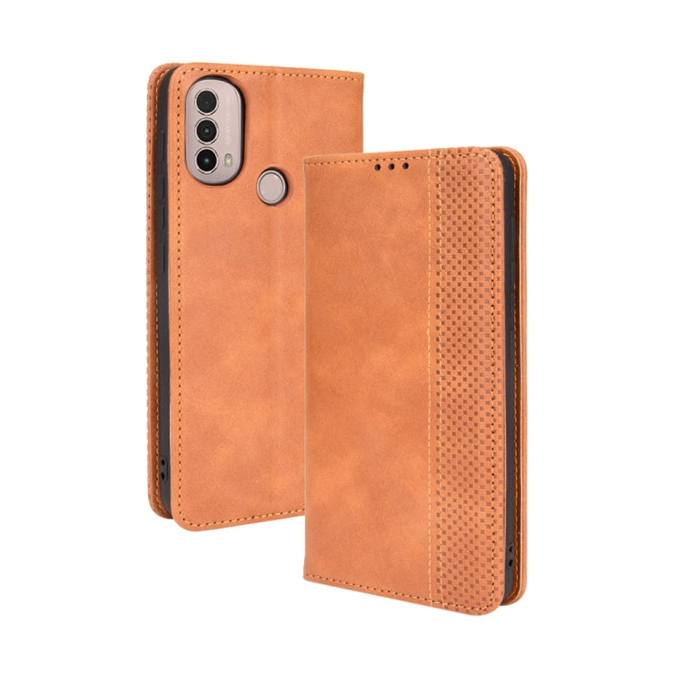 For Motorola Moto E40 / E30 / E20 Magnetic Buckle Retro Crazy Horse Texture Horizontal Flip Phone Leather Case with Holder & Card Slots & Photo Frame