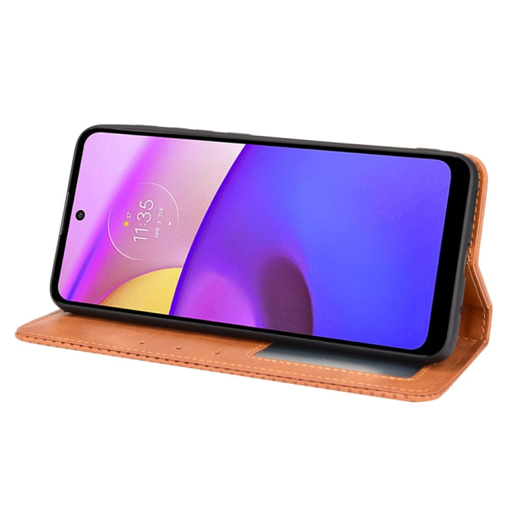 For Motorola Moto E40 / E30 / E20 Magnetic Buckle Retro Crazy Horse Texture Horizontal Flip Phone Leather Case with Holder & Card Slots & Photo Frame