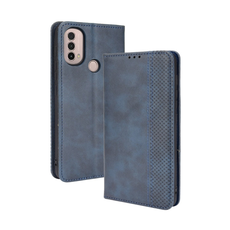 For Motorola Moto E40 / E30 / E20 Magnetic Buckle Retro Crazy Horse Texture Horizontal Flip Phone Leather Case with Holder & Card Slots & Photo Frame