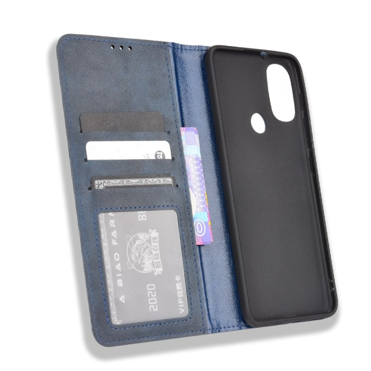 For Motorola Moto E40 / E30 / E20 Magnetic Buckle Retro Crazy Horse Texture Horizontal Flip Phone Leather Case with Holder & Card Slots & Photo Frame