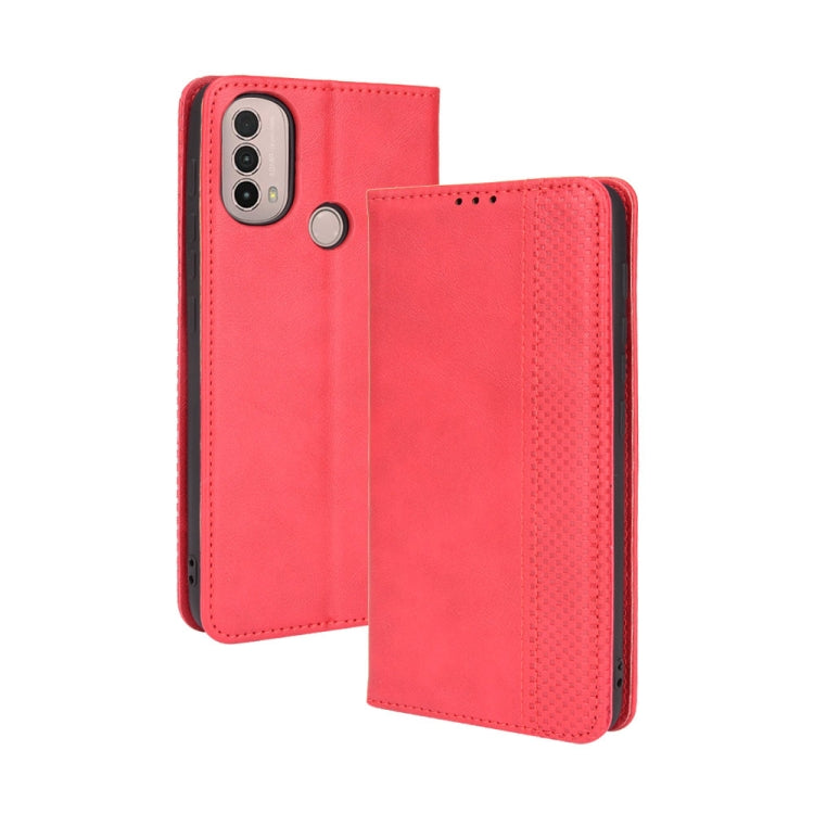 For Motorola Moto E40 / E30 / E20 Magnetic Buckle Retro Crazy Horse Texture Horizontal Flip Phone Leather Case with Holder & Card Slots & Photo Frame