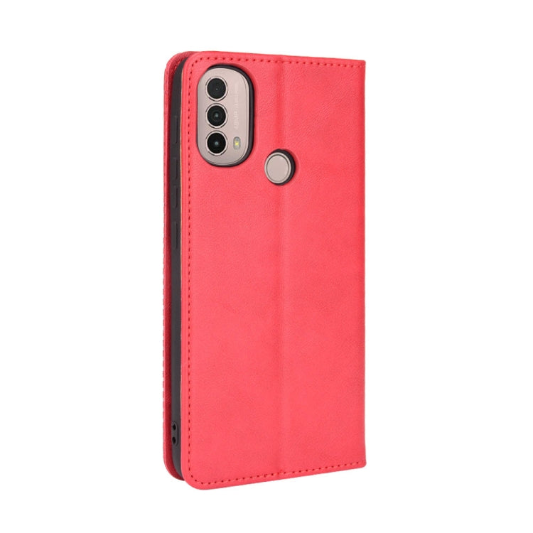 For Motorola Moto E40 / E30 / E20 Magnetic Buckle Retro Crazy Horse Texture Horizontal Flip Phone Leather Case with Holder & Card Slots & Photo Frame