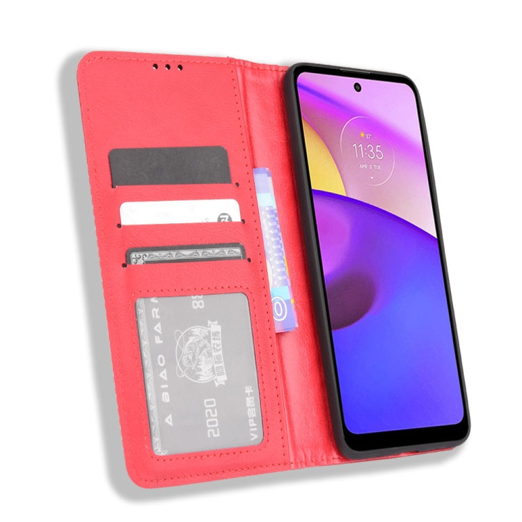 For Motorola Moto E40 / E30 / E20 Magnetic Buckle Retro Crazy Horse Texture Horizontal Flip Phone Leather Case with Holder & Card Slots & Photo Frame