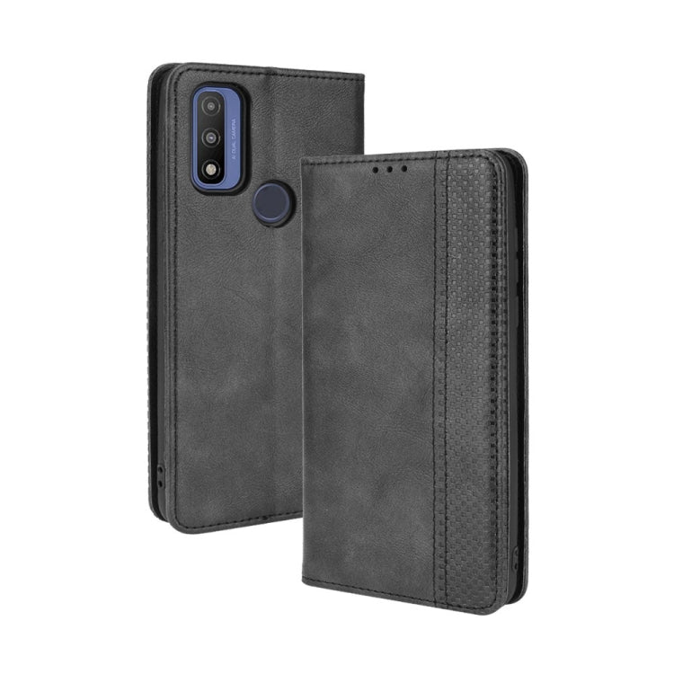 For Motorola G Pure Magnetic Buckle Retro Crazy Horse Texture Horizontal Flip Phone Leather Case with Holder & Card Slots & Photo Frame