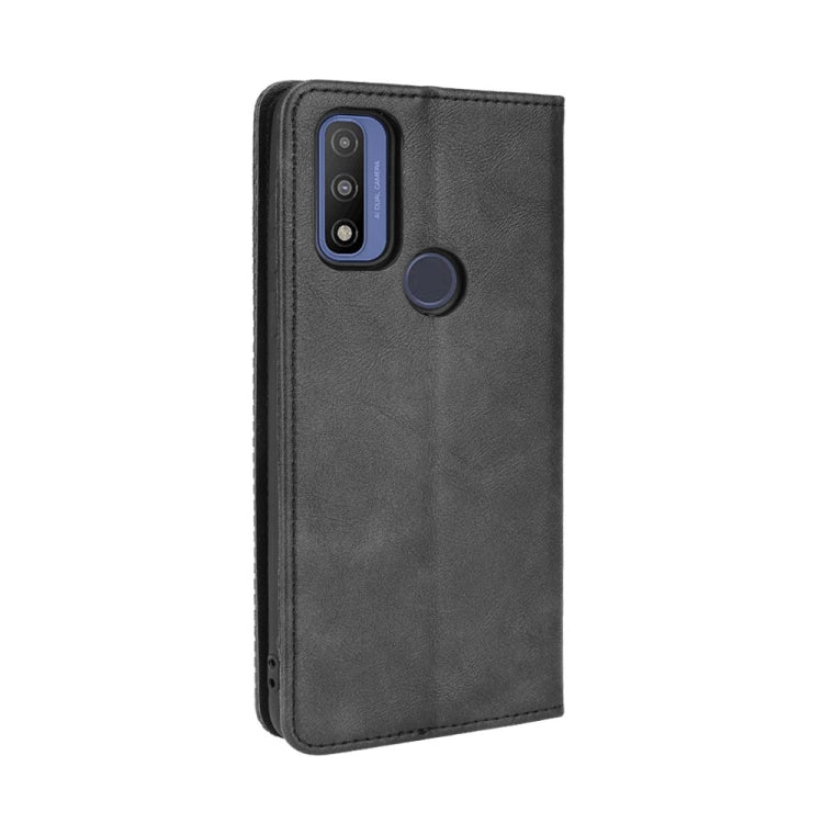 For Motorola G Pure Magnetic Buckle Retro Crazy Horse Texture Horizontal Flip Phone Leather Case with Holder & Card Slots & Photo Frame