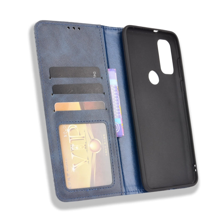 For Motorola G Pure Magnetic Buckle Retro Crazy Horse Texture Horizontal Flip Phone Leather Case with Holder & Card Slots & Photo Frame