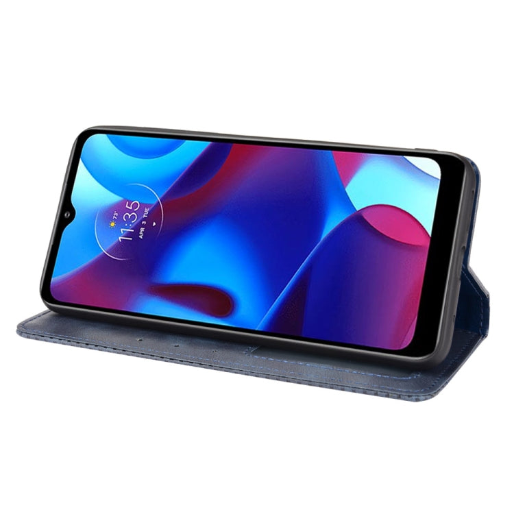 For Motorola G Pure Magnetic Buckle Retro Crazy Horse Texture Horizontal Flip Phone Leather Case with Holder & Card Slots & Photo Frame