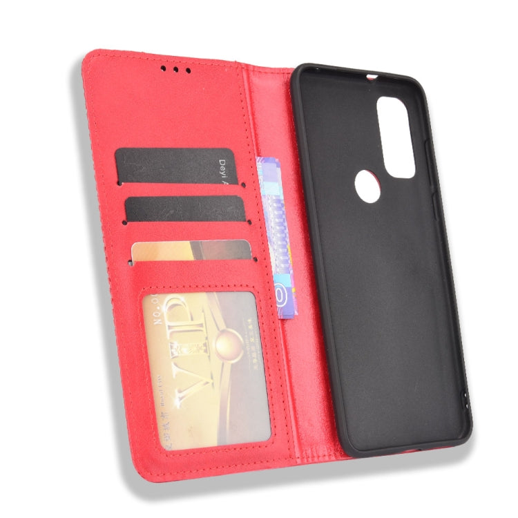 For Motorola G Pure Magnetic Buckle Retro Crazy Horse Texture Horizontal Flip Phone Leather Case with Holder & Card Slots & Photo Frame