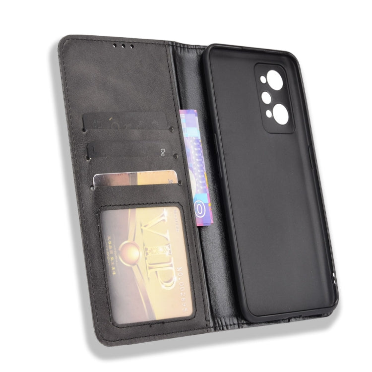 For OPPO Realme GT Neo2 Magnetic Buckle Retro Crazy Horse Texture Horizontal Flip Phone Leather Case with Holder & Card Slots & Photo Frame