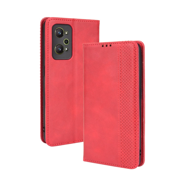 For OPPO Realme GT Neo2 Magnetic Buckle Retro Crazy Horse Texture Horizontal Flip Phone Leather Case with Holder & Card Slots & Photo Frame