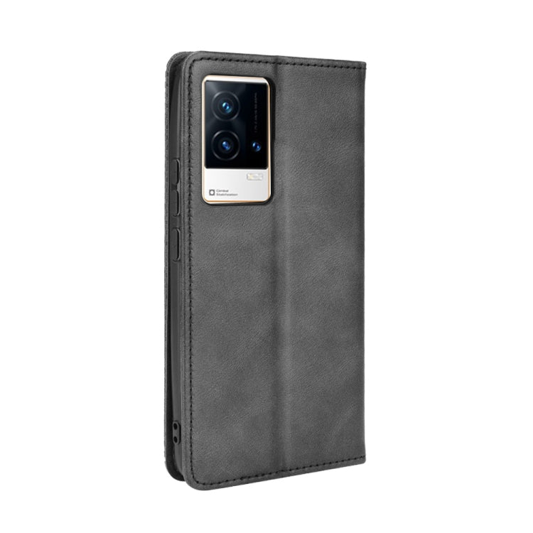 For vivo iQOO 8 Magnetic Buckle Retro Crazy Horse Texture Horizontal Flip Phone Leather Case with Holder & Card Slots & Photo Frame