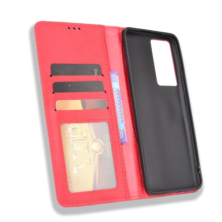 For vivo iQOO 8 Magnetic Buckle Retro Crazy Horse Texture Horizontal Flip Phone Leather Case with Holder & Card Slots & Photo Frame