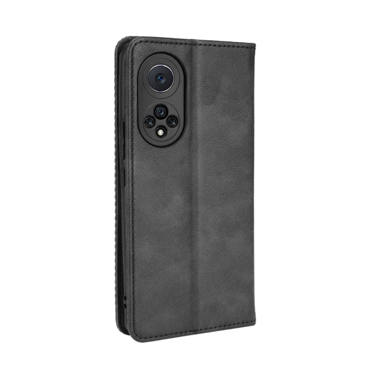 For Huawei nova 9 Magnetic Buckle Retro Crazy Horse Texture Horizontal Flip Phone Leather Case with Holder & Card Slots & Photo Frame