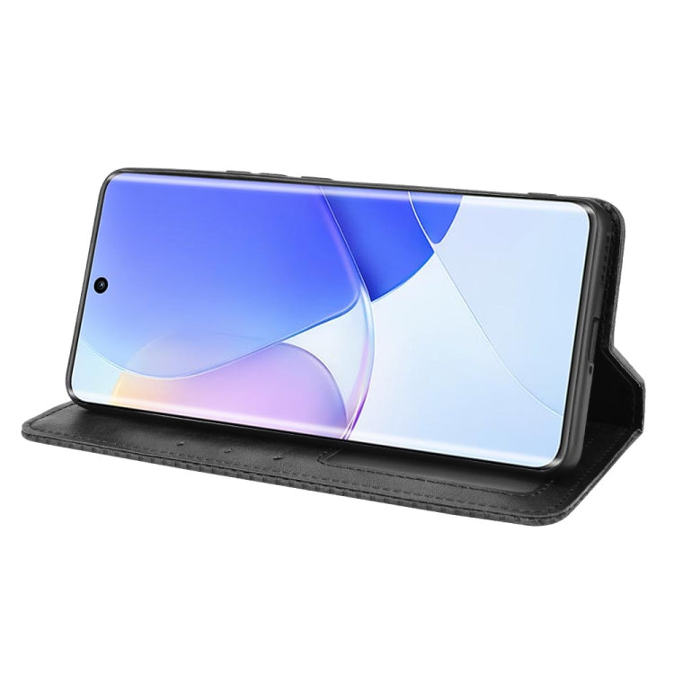 For Huawei nova 9 Magnetic Buckle Retro Crazy Horse Texture Horizontal Flip Phone Leather Case with Holder & Card Slots & Photo Frame