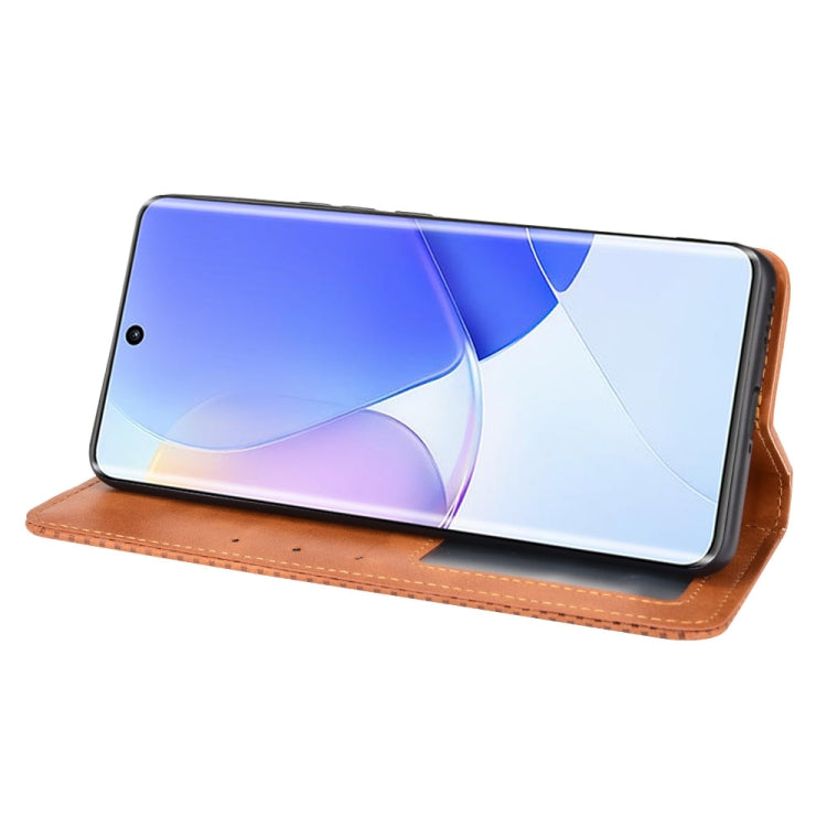 For Huawei nova 9 Magnetic Buckle Retro Crazy Horse Texture Horizontal Flip Phone Leather Case with Holder & Card Slots & Photo Frame